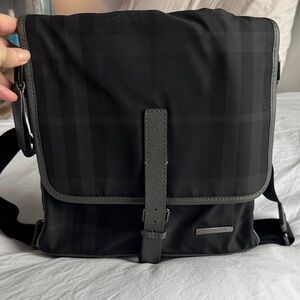 Burberry Black Plaid Messenger Bag